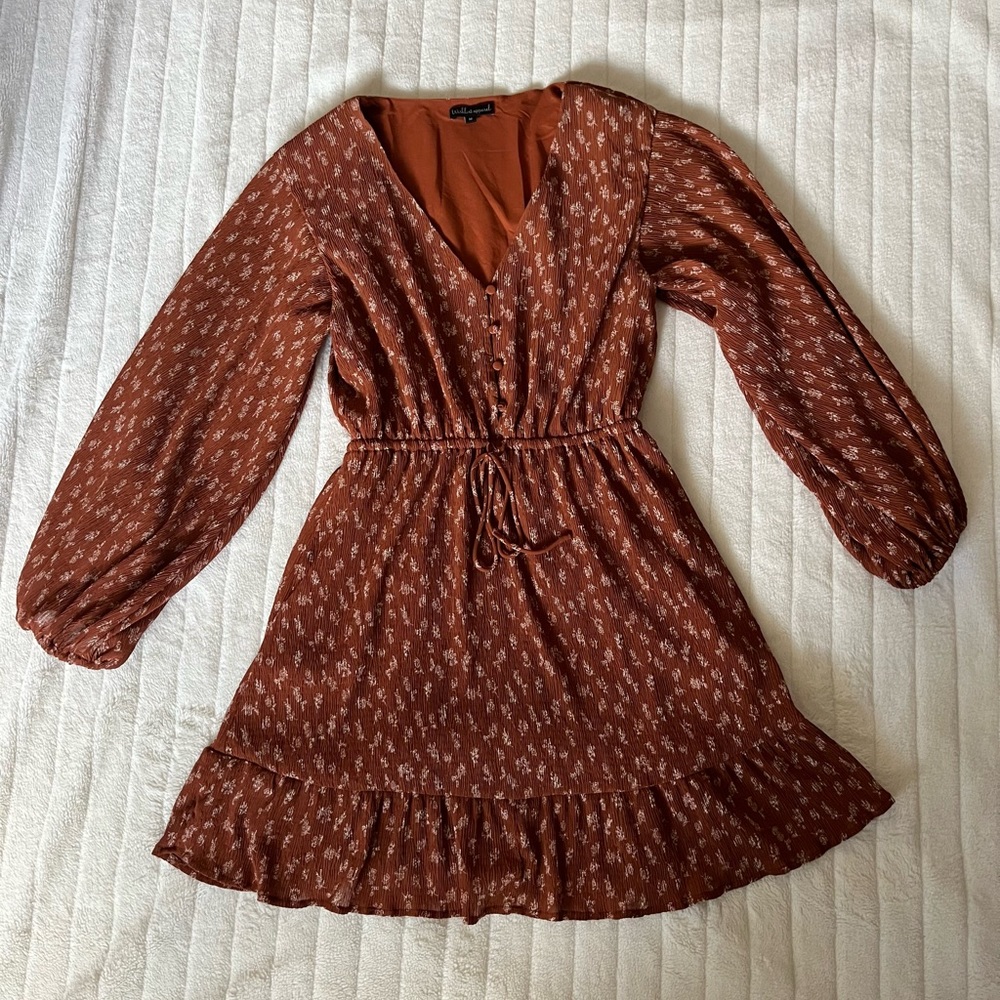 Rust floral dress